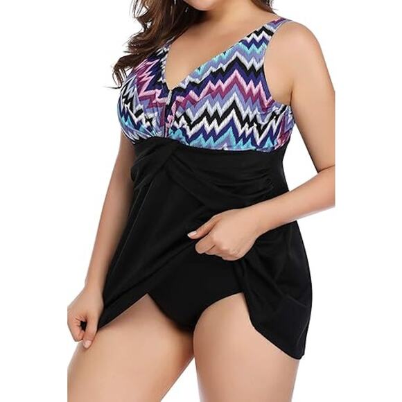 PERONA Swimsuit Shaping Body One Piece Swim Dress - Size 18 - Picture 3 of 6